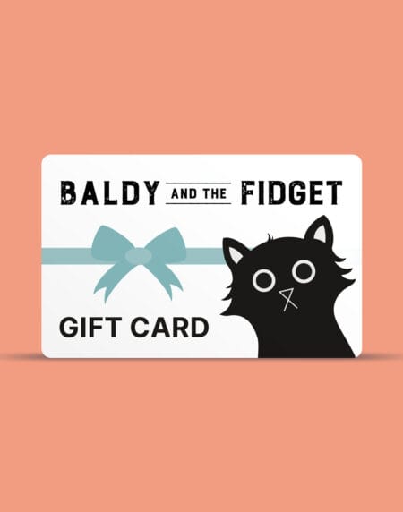 image of a gift card featuring a hand drawn cat