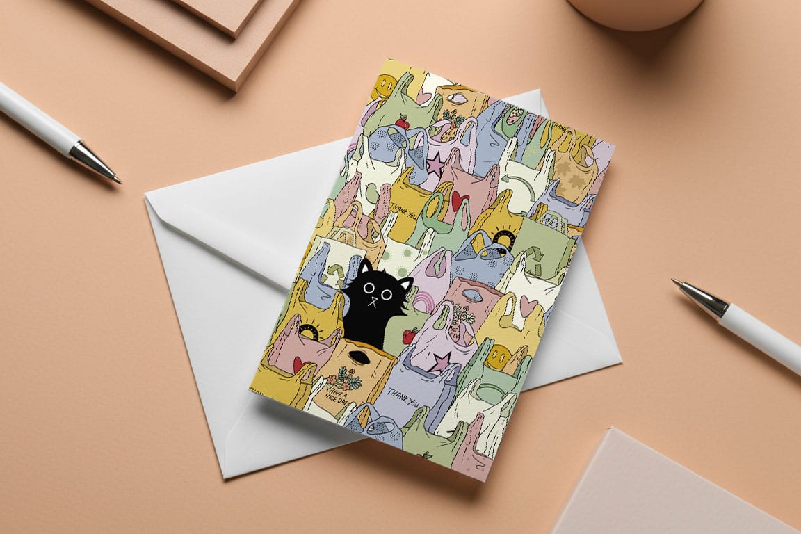 card and envelope on a desk
