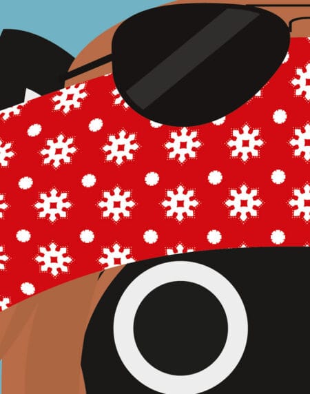 Tongue-in-cheek vector illustration of a cat depicted as Axl Rose from the band Guns 'n Roses, wearing a red bandana