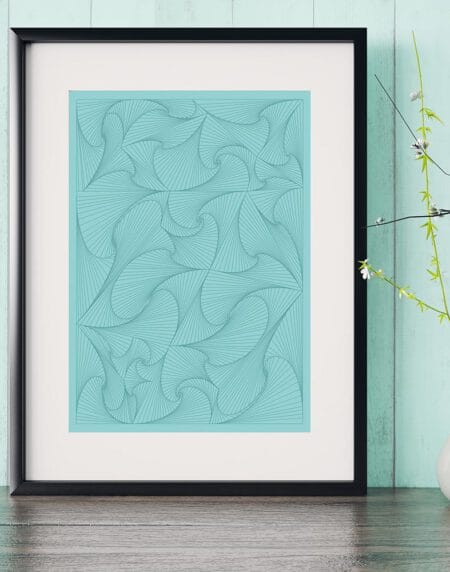 digital illustration print of waves creating a pattern