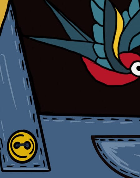 zoomed in version of the dungarees