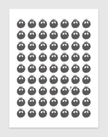 our little peekaboo monster print in a collage where one is waving