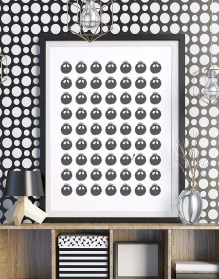 our little peekaboo monster print in a collage where one is waving