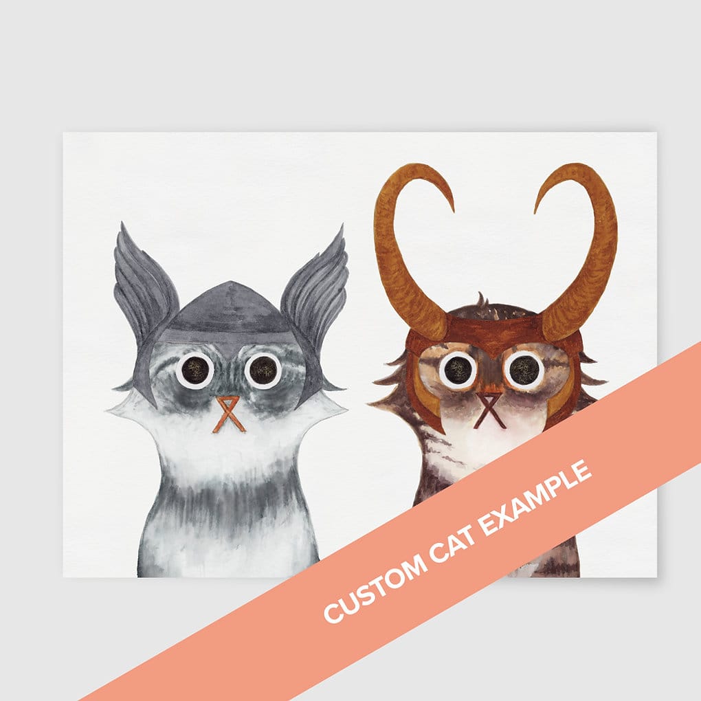 a custom Baldy and The Fidget Marvel, Thor and Loki wall art print
